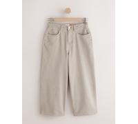 Next Neutral Beige Wide Leg Cropped Jeans