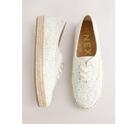Next Neutral Forever Comfort Espadrille Lace Up Trainers Neutral eu40