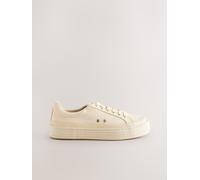 Next Neutral Forever Comfort Round Toe Espadrille Lace Up Trainers
