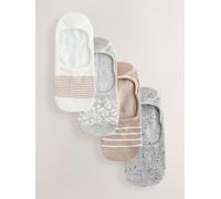 Next Neutral/Grey Animal and Stripe Invisible Trainer Socks 4 Pack