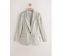 Next Neutral Linen Rich Herringbone Single Breasted Blazer