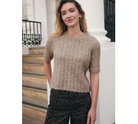 Next Neutral Mole Crew Neck Knitted T-Shirt With Wool