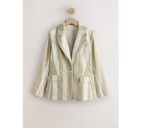 Next Neutral N. Premium Stripe Single Breasted Blazer