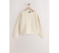 Next Neutral National Trust x Next Satin Patch Off The Shoulder Long Sleeve Sweat Top