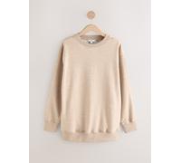 Next Neutral Neppy Relaxed Fit Essentials Longline Sweatshirt with Pockets