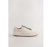 Next Neutral Premium Leather Lace-Up Trainers