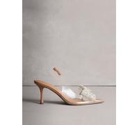 Next Neutral/Silver Forever Comfort Slingback Vinyl Jeweled Bow Heels Neutral/Silver EU 40 (UK 6.5)