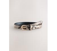 Next Neutral Snake Effect Skinny Leather Belt