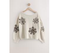 Next Neutral Snowflake Christmas Jumper
