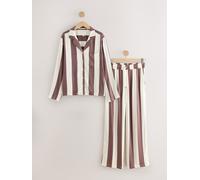 Next Pyjama marron / blanc, Taille XXL