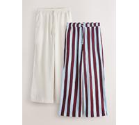 Next Pantalon écru / bleu pastel / cyclamen, Taille 40