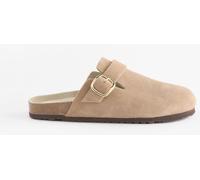 Next Neutral Suede Standard Fit Leather Footbed Clogs Neutral Suede EU 40 (UK 6.5)