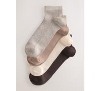Next Neutral Supersoft Ribbed Trainer Socks 4 Pack