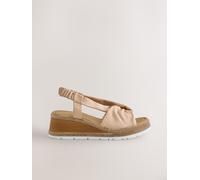 Next Nude Forever Comfort Open Toe Wedge Sandals With Sparkle Trim