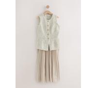 Next Occasions spéciales 2- en -1 Robe gilet en tweed Champagne écru EU 44 (UK 16)
