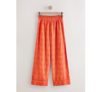 Next Orange Embroidered Wide Leg Trousers