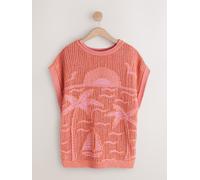 Next Orange Palm Knitted Tank Cover-Up