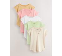 Next Orange/Pink/White/Green/Ecru Cap Sleeve T-Shirts 5 Pack
