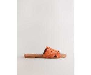 Next Orange Suede Standard/Wide Fit Forever Comfort Stitched Mule Sandals