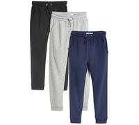 NEXT Fille Pantalon de Jogging Regular en Jersey Doux, Lot de 3 Bleu Marine/Gris/Noir 12 Ans