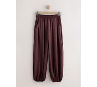 next Pantalon bouffant à revers en satin Brun FR 42 Regular (EU 40 R)