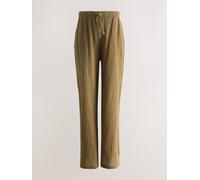 Next Pantalon de grossesse texturé à jambes amples en lin vert FR 38 (EU 36)