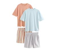 Next Pantalon de pyjama crème / bleu pastel / violet foncé / orange clair, Taille XL
