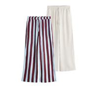 Next Pantalon écru / bleu pastel / cyclamen, Taille 44