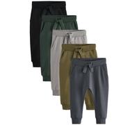 NEXT Garçon Pantalon de Jogging Skinny, Lot de 5 Gris/Noir/Vert 18 Mois