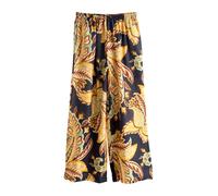 Next Pantalon marron / jaune clair / vert pastel / noir, Taille 38