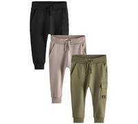NEXT Garçon Pantalons de Jogging Super Skinny Style Militaire, Lot de 3 Vert Kaki/Gris/Noir 18 Mois-24 Mois