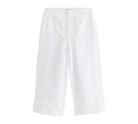 Next White N. Premium Linen Crop Wide Leg Trousers