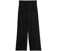Next Black Velvet Elastic Back Wide Leg Trousers