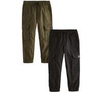 NEXT Garçon Lot de 2 Pantalons Cargo Noir/Kaki Vert 12 Ans