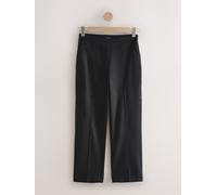 Next Pantalon slim court habillé en lin Noir FR 44 Regular (EU 42 R)