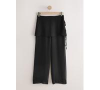Next Pantalons Ample en résille avec jupe superposée Noir FR 42 Regular (EU 40 R)