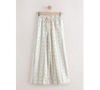 next Pantalons amples à rayures à fleurs crème FR 42 Regular (EU 40 R)
