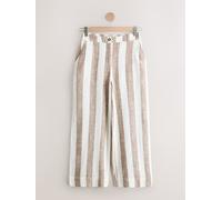 Next Pantalons amples en Lin Blend à devant élégant Brun FR 44 Regular (EU 42 R)