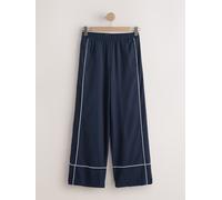 next Pantalons amples en lin riche avec passepoil bleu FR 42 Short (EU 40 S)
