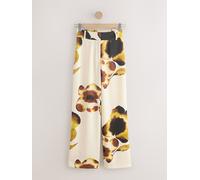 Next Pantalons amples en satin à dos élastique crème FR 48 Petite (EU 46 P)