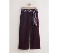 Next Pantalons amples en velours côtelé avec écharpe violet FR 40 Long (EU 38 L)