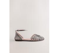 Next Pewter Forever Comfort Bling Two Part Flats Pewter EU 38.5 (UK 5.5)