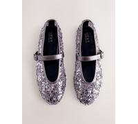 Next Pewter Sequin Forever Comfort Embellished Sequin Mary Jane Shoes Pewter Sequin EU 37.5 (UK 4.5)