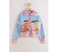 Next Pink/Blue Multi House Scenic Cotton Rich Collar Cardigan
