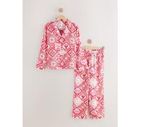 Next Pink Bows Satin Button Through Pyjamas