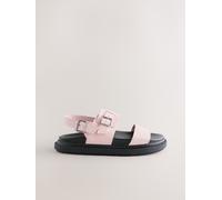 Next Pink Buckle Detail Chunky Footbed Sandals