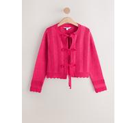 Next Pink Crochet Tie Cardigan