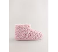 Next Pink Faux Fur Heart Slipper Boots