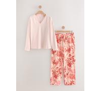 Next Pink Floral Kew Collection Long Sleeve Pyjamas