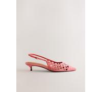 Next Pink Forever Comfort Leather Lasercut Slingback Heels Pink EU 38 (UK 5)